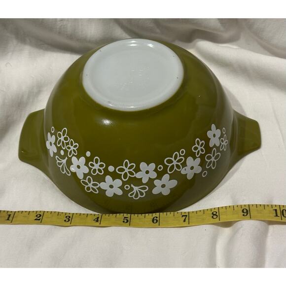 Vintage - Pyrex - 442 Green Spring Blossom Crazy Daisy 1 1/2 Quart Mixing Bowl - Picture 4 of 9